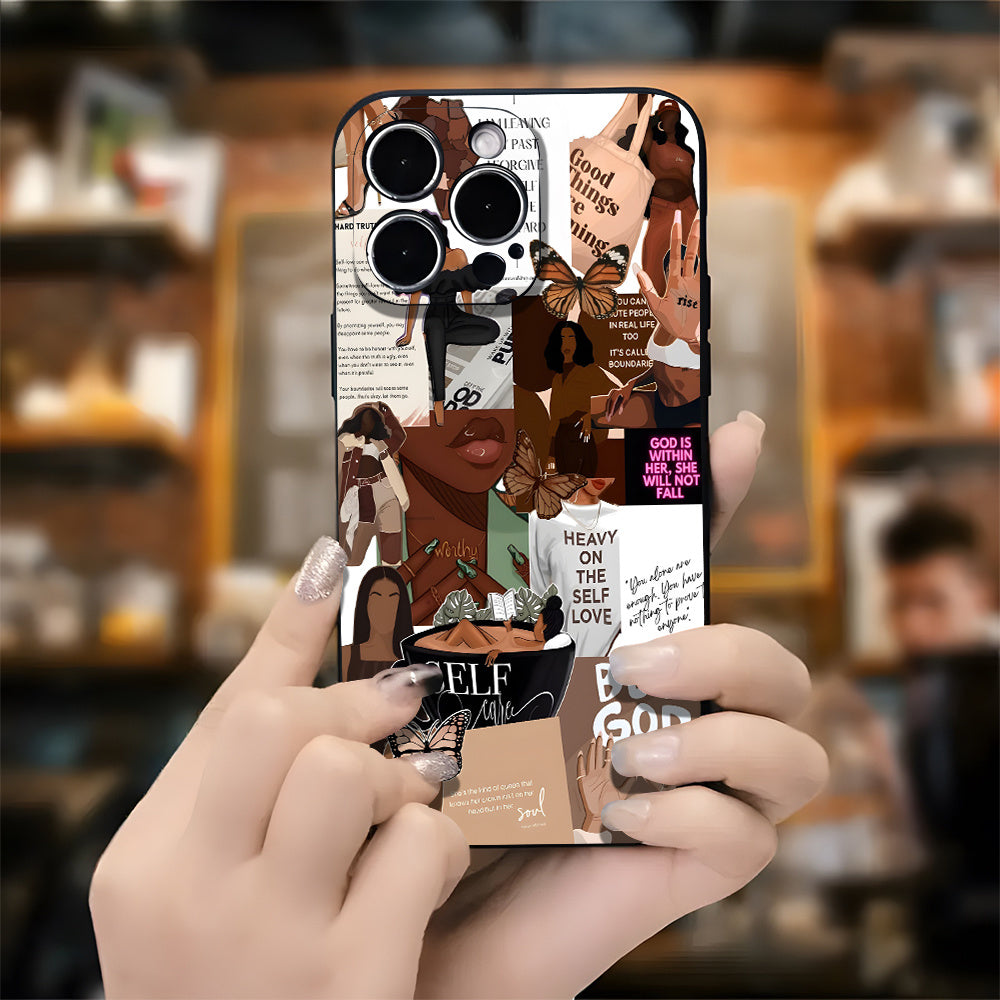 Art Aesthetic Phone Case for iPhone 16 11 15 14 13 12 Pro Max XR Plus Case Black Phone Cases Birthday Christmas Gifts for Women Teen Girls